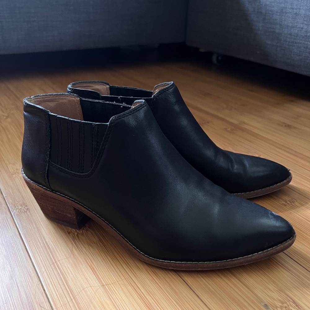 Madewell Black Leather Ankle Boots